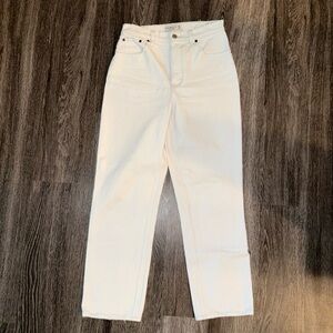 Abercrombie & Fitch Women's White Straight Leg Jeans